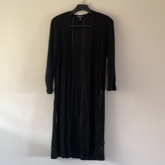 Eileen Fisher XS Black duster cardigan. - Picture 2 of 4
